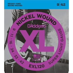 D'Addario Fretted EXL120 Elgitarstrenger 09/42