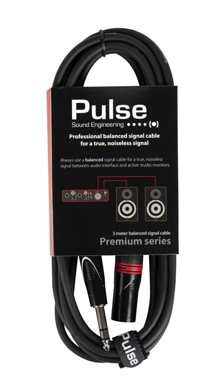 Pulse Balansert signalkabel 3m 1/4 Stereo Jack-XLR Hann
